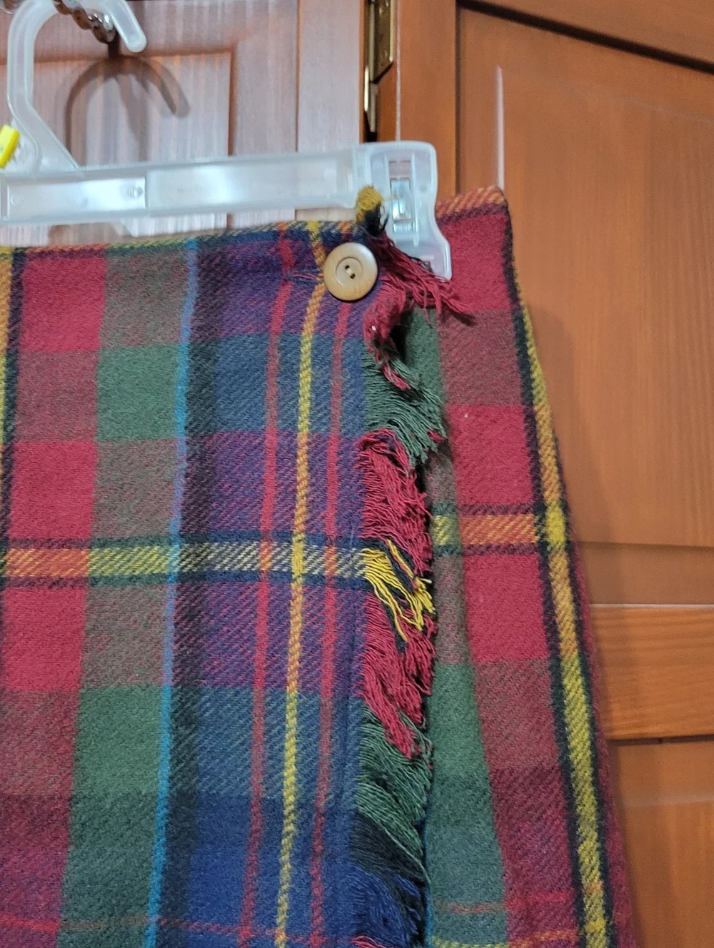 Vintage Talbots 70% Wool Tweed Maxi Wrap Skirt With Fringe Detailing | 12P - Picture 2 of 6